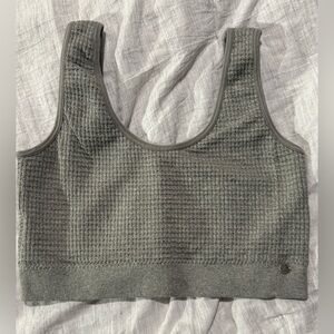 Lucky Brand Basics Rib Knit Lounge Bralette Medium Gray Style LVD47952